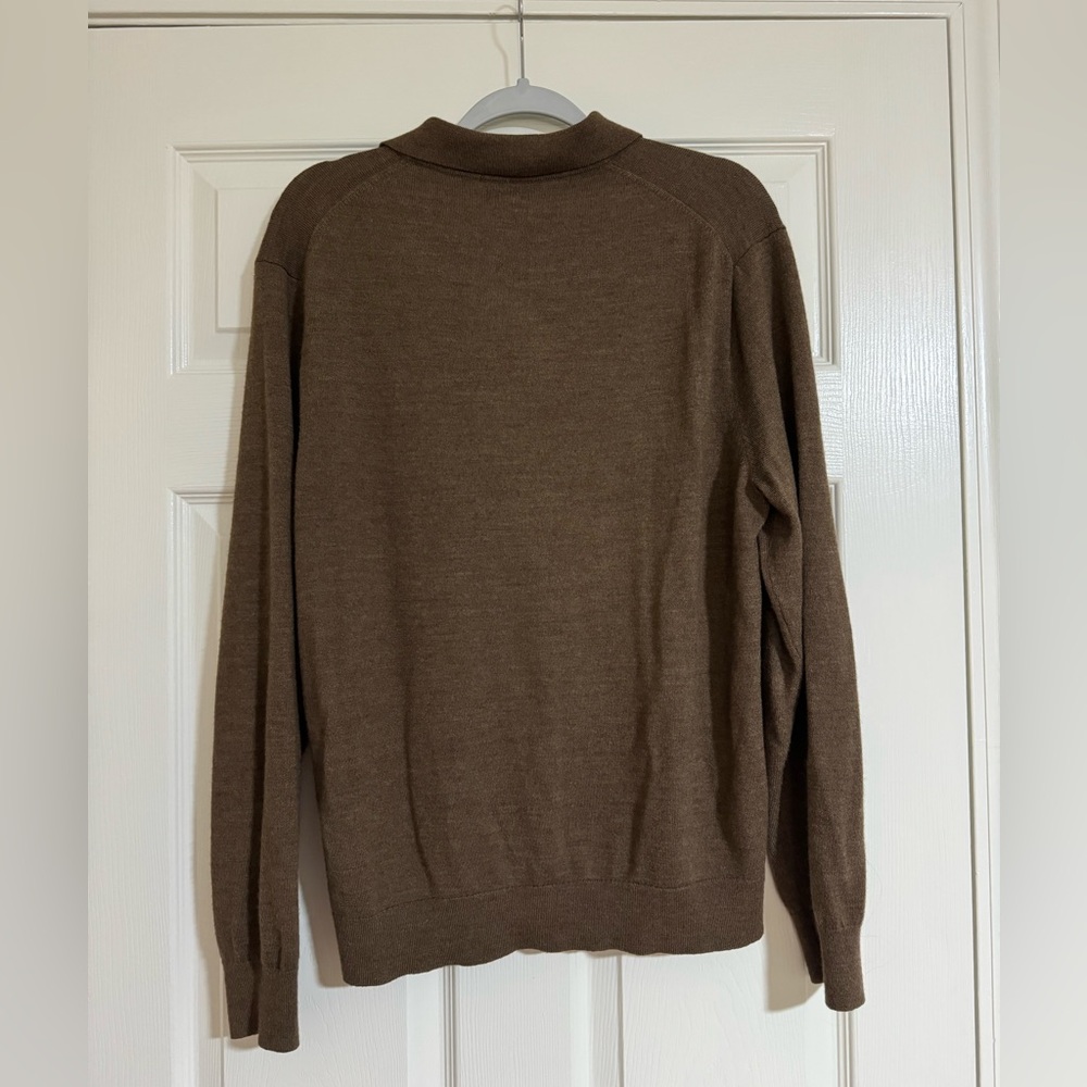 J. Crew Merino wool-blend sweater-polo - Brown - Picture 6 of 9